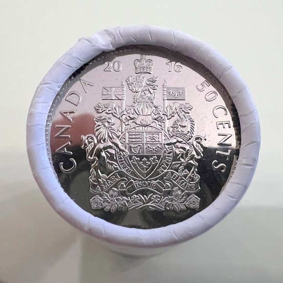 2016 Canada Coat-Of-Arms Special 50 Cent Roll! - Picture 1 of 6